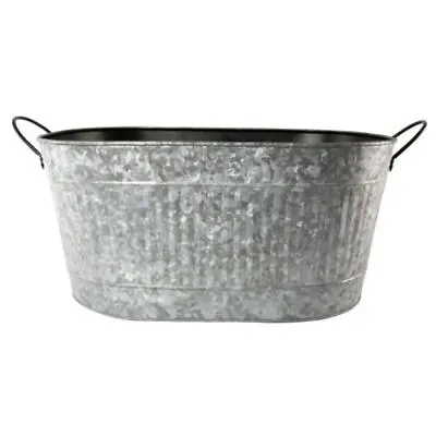 Oval Galvanised Tin | 54cm Grey - • £24.99