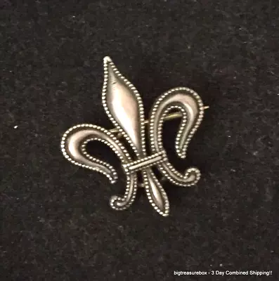 Vintage Brooch Pin MARKED 925 STERLING SILVER Fleur De Lis Jewelry Lot Y • $1.25