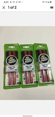 Crayola Take Note Felt-Tip Pens 3 2 Packs Pink &Red Washable! • £5.74