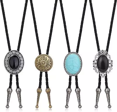 4 Pack Bolo Tie Cowboy Leather Necktie For Men Women • $19.23