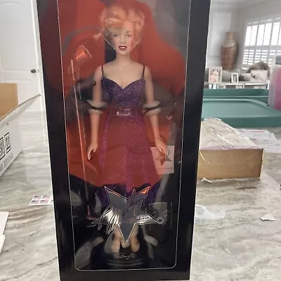 Franklin Mint Marilyn Monroe Blonde Legends NIB Vinyl Doll 1999 Purple  Dress • $683.87