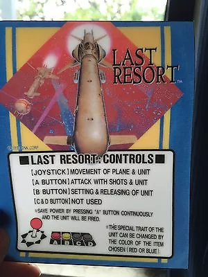 Last Resort Neo Geo Mini Arcade Marquee • $8.95