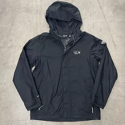 Mountain Hardwear Jacket M Black Hood Rain Coat Dry-Q Tech Waterproof Mens • $25