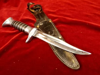 RARE 1950s SOLINGEN GERMANY VINTAGE SHERIFF KNIFE 9  SKINNER HUNTING BOWIE CASE • $16.50