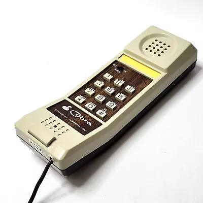 Vintage Cobra Mini Telephone WP-142 MH Corded Wall Mount Faux Wood Grain 80s • $10
