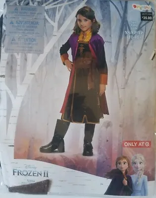 Disney FROZEN 2 ANNA Deluxe Child Costume NEW Frozen 2 Movie Size XS 3T-4T • $28.04