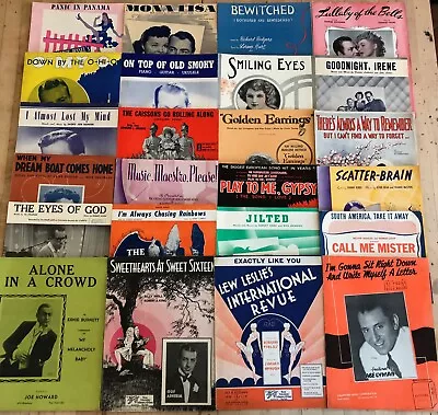 48 Pcs MISC Sheet Music MOVIES / BANDS / ALICE FAYE / JOAN LESLIE / JOHN WAYNE • $15.50