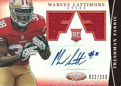 2013 Leaf Certified Marcus Lattimore AUTO RC Jersey #/250 San Francisco 49ers • $12.95