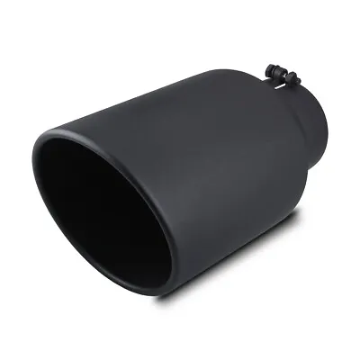 Black Diesel Stainless Steel Bolt On Exhaust Tip 5  Inlet 8  Outlet 15  Long • $56