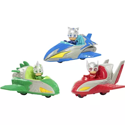 PJ Masks Save The Sky - Catboy Owlette Gekko Vehicles Push Along Toys Kids New • £11.99