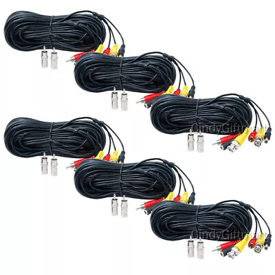 6x 50 Ft Security Camera Wire Video Audio Power Cord Extension Cable RCA BNC C4D • $44.94