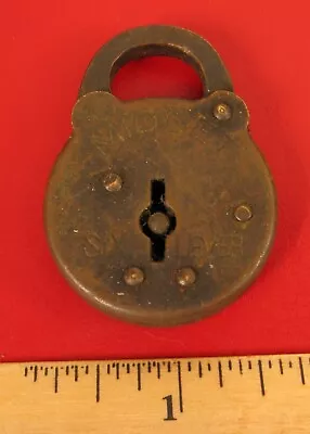 Antique Brass Midget 6 Lever Padlock Lock !!! • $45