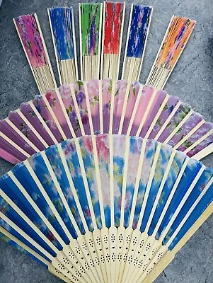 £2.99 • Buy PRINTED Wooden Hand Fan Wooden For Wedding Party Summer
