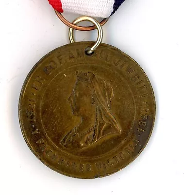 Queen Victoria Diamond Jubilee Medal Morris & Davies Nelson Carnarvon Gilt Metal • £15.38