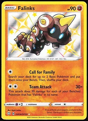 Pokemon Falinks SV074/SV122 Baby Shiny Shining Fates Near Mint • $1.59