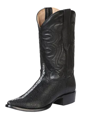 El Señor De Los Cielos Cowboy Western Boots Leather Stingray Print Black • $119.99