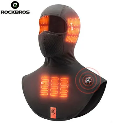 ROCKBROS Motorcycle Balaclava Full Face Mask Intelligent Heating Winter Warm USB • $33.99