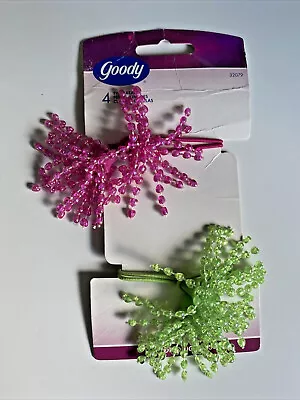 $19.99 • Buy Vintage Goody Twin Beads Green Pink 32079 Hair Tie Kids Girls Beaded Dangle 2002