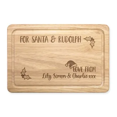 Personalised Christmas Eve Treat Board Classic Santa Rectangular Father Rudolph • $59.14