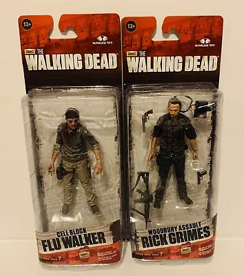 The Walking Dead : Flu Walker + Rick Grimes - Action Figure Set -  New • $43.19