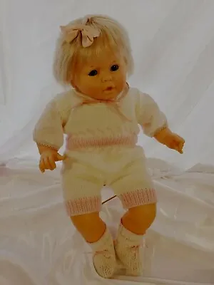 Zanini Zambelli Doll Light Blonde Hair Brown Eye Pink White Knit Outfit 22  Baby • $69