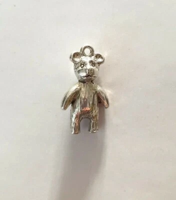 £6 • Buy Sterling Silver Teddy Bear Charm 925 For Charm Bracelet / As A Pendant