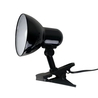 £12.99 • Buy Desk Lamp Clip On Metal Spotlight Head Table Light Gloss Black Office Task Study