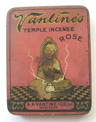 Vintage 1920's VANTINE'S  TEMPLE INCENSE: Rose  Tin No Incense  • $10