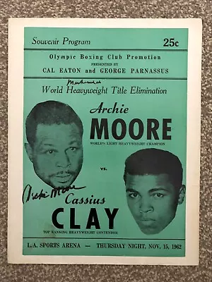 Cassius Clay Vs. Archie Moore On Site Program - ULTRA RARE - Muhammad Ali • £2495