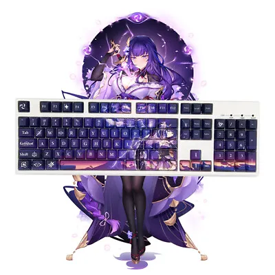 $51.99 • Buy Genshin Impact Raiden Shogun 108 Keycaps Anime PBT Keycap For Cherry MX Keyboard