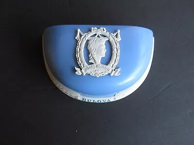 Vintage Plastic Bulova Blue & White Empty Watch Presentation Box Dolly Madison • $15