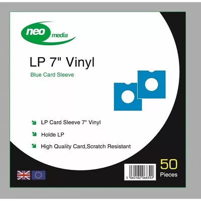 Pack Of 100 X Blue 7 Inch LP Record Album Card Sleeves/Covers High Quality  • £23.99