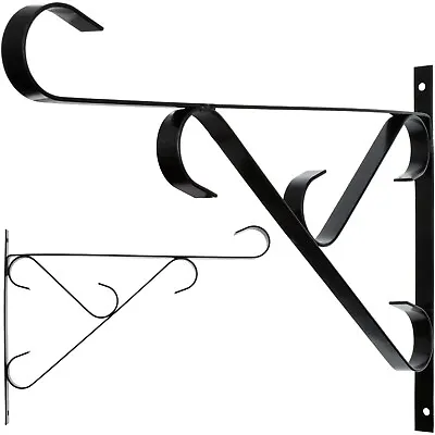 WALL MOUNTED 12  HANGING BASKET BRACKET HEAVY DUTY Outdoor Garden Metal Hanger • £4.48