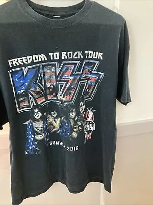 KISS Freedom To Rock Tour T-Shirt 2016 Music Concert Men's Size XL • $29.99