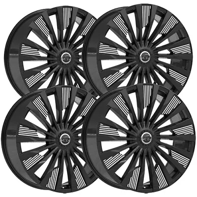 (Set-4) VCT Alpha 20x8.5 5x4.5 /5x5  +38mm Black/Machined Wheels Rims 20  Inch • $907.96