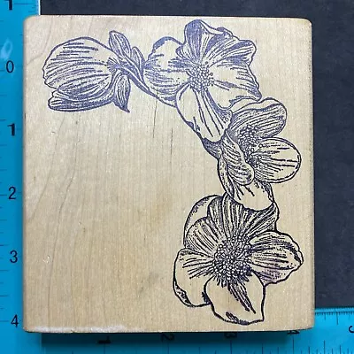 Magenta Rubber Stamp 09-1460 Flower Magnolia Poppy Border  • $4