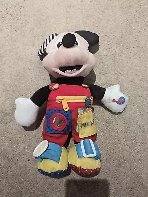 Disney Baby Mickey Mouse Baby Sensory Interactive Learn Abilities Soft Plush Toy • £9
