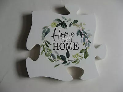 P. Graham Dunn 6  X 6  White Puzzle Piece Frame Panel Art Plaque Home Sweet Home • $6.90