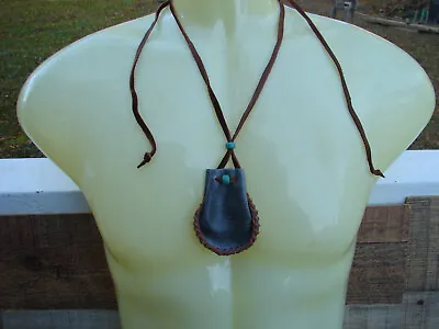 Native American Style Tribal Leather Medicine Bag Talisman Necklace Pouch 3  • $16.99