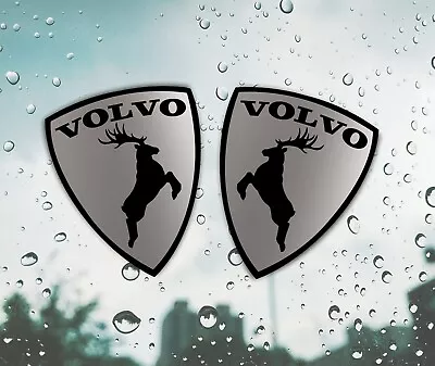 Fits For Volvo Car Deer Decal Sticker Left Right Exterior Sticker 2X Silver • $7