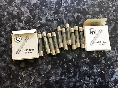 Old Auto 25 Amp Glass Fuses  X  10  - Classic Cars Etc. • £9.99