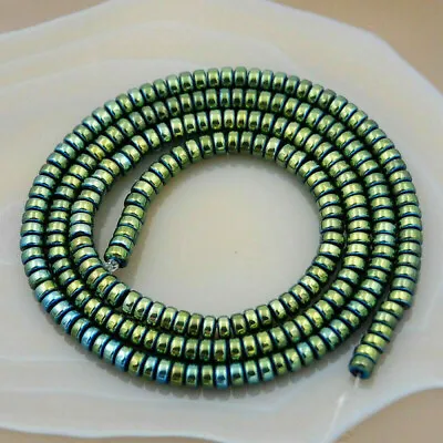 Hematite Gemstone Rondelle Spacer Beads 16  3mm 4mm 6mm 8mm 10mm • $7.99