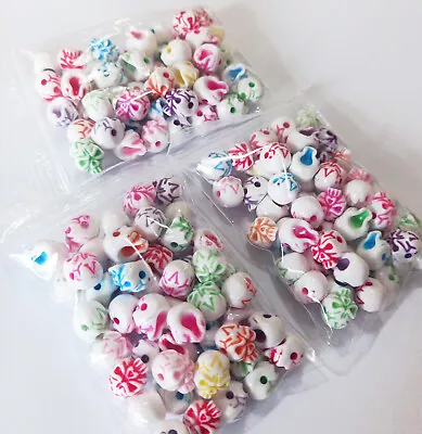 150 Mixed Colour Acrylic Skull Beads Halloween Charms 12mm Hole 1.5mm Craft SALE • £1.99