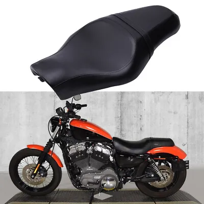 Black Two Up Driver Passenger Seat For Harley Sportster XL 1200 883 Nightster • $95.39