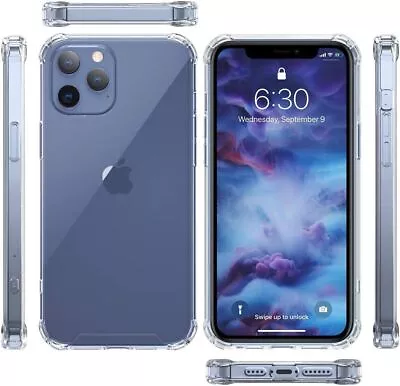 Shock Proof Case For 5 6 7 8 X XS MAX XR 11 12 13 14 15 PRO MAX CLEAR CASE • £0.99