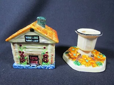 Lovely Vintage Marutomo Ware Japan Preserve Pot Cottage Design & Candle Holder • £5.97