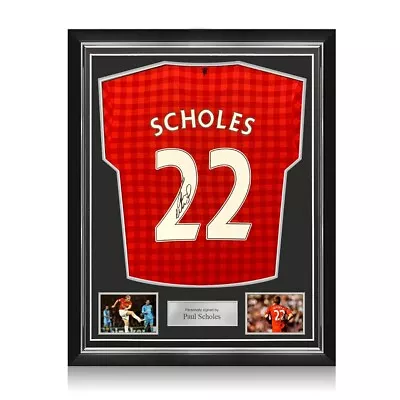 Paul Scholes Signed Manchester United 2012-13 Football Shirt. Superior Frame • $429.55