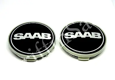 2x Saab Nevs Black Alloy Wheel Centre Hub Cap 62mm 63mm 93 9-3 95 9-5 900 9000 • $12.88