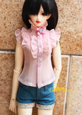 1/4MSD 1/3SD BJD Clothes Doll Outfit Pink European Shirt Top Ruffle Edges Sweet • $19.49