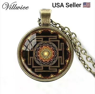 $8.99 • Buy New Fashion Buddhist Sri Yantra Pendant Necklace Sacred Geometry Jewelry Gold 